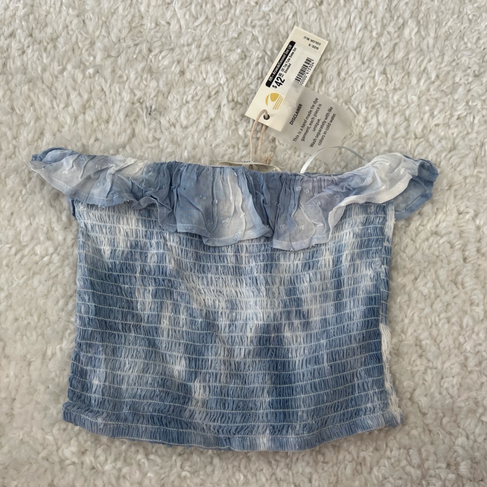 Blue and White Tube Top